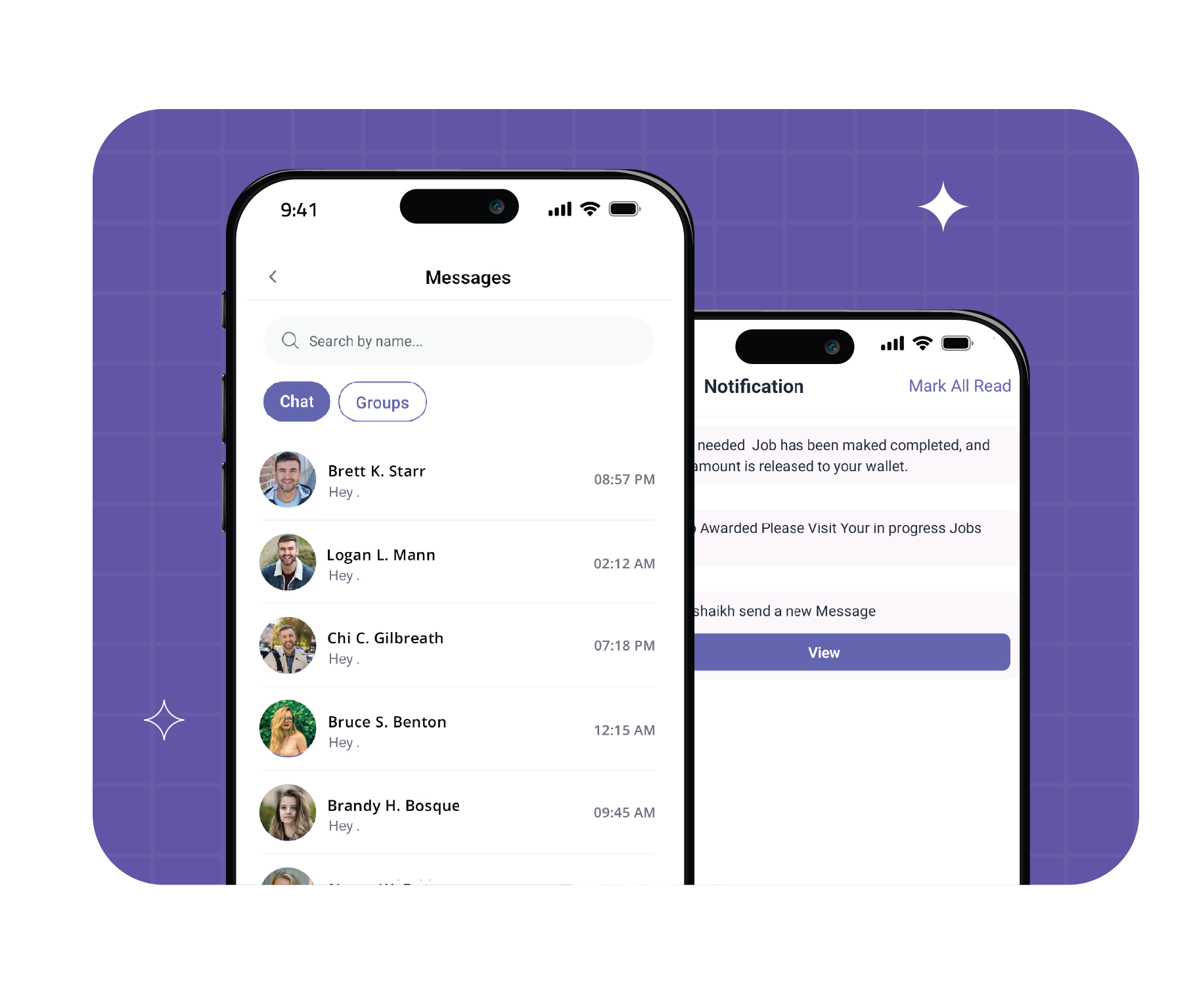 SOV-O messages screen and a notification that payment has been released